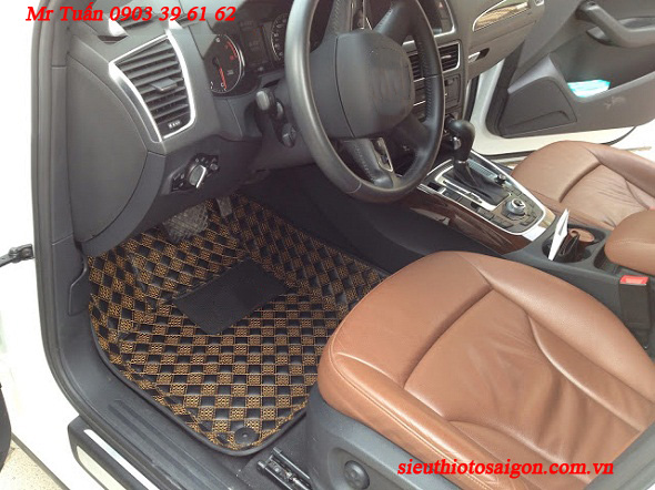 Thảm Lót Sàn 3D Caro Hoa Đen Đỏ - Hyundai Accent