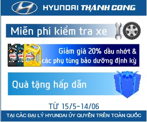 Khuyến mại dịch vụ cùng Hyundai