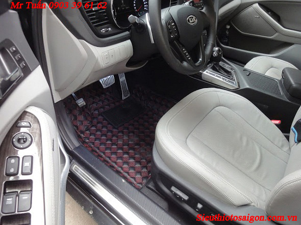 Thảm Lót Sàn 4D Màu Vàng - Hyundai Santafe 2016